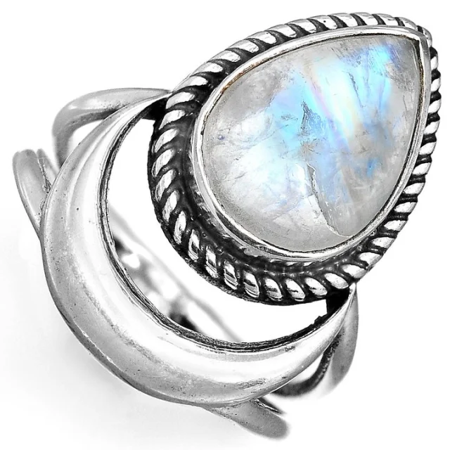 Sterling Silver Crescent Moon Ring